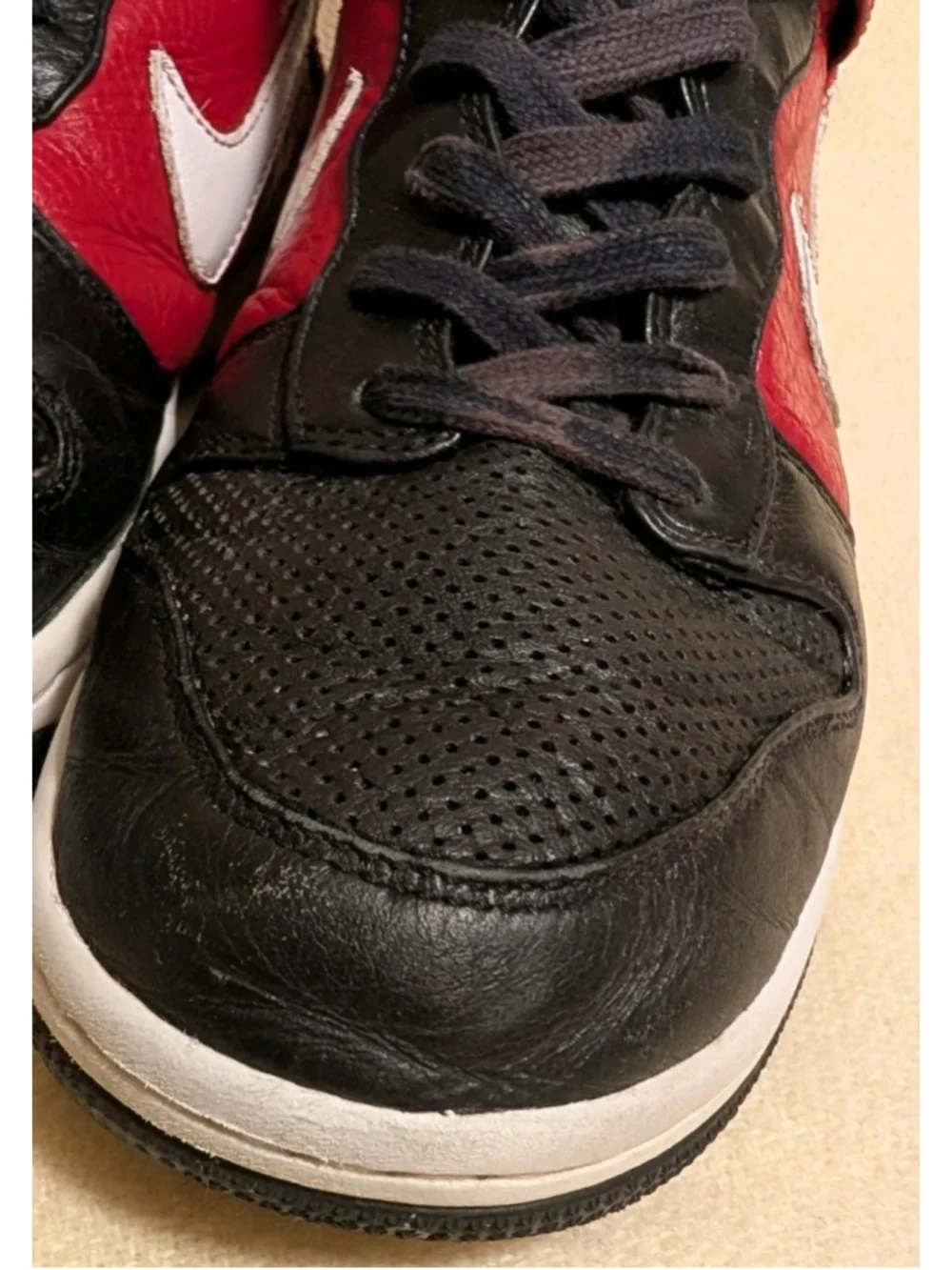 Vintage Nike Dunk High Supreme Varsity Red Size 9 2007 F1